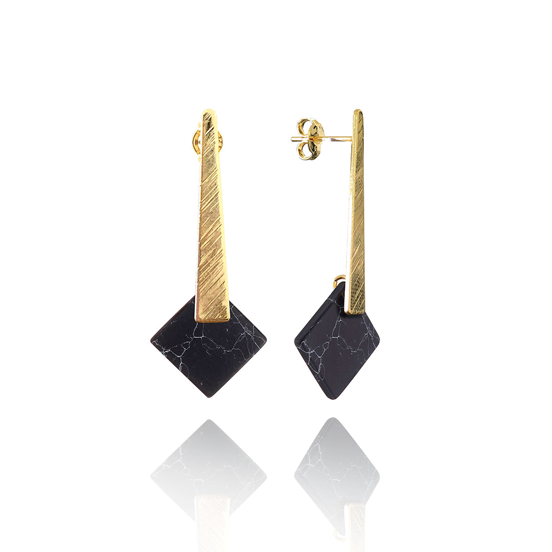 14kt GoldFill Marble Square Drops