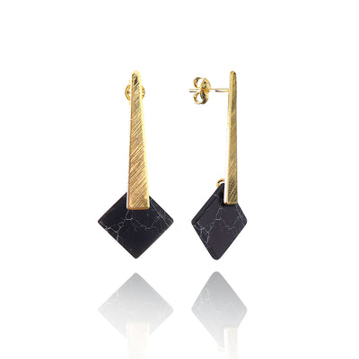 14kt GoldFill Marble Square Drops