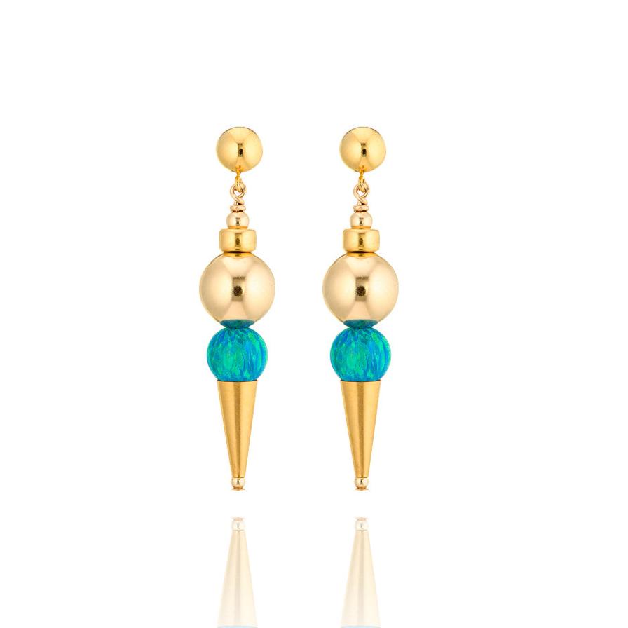 14kt GoldFill/Opal Ocean Ball Statement Earrings