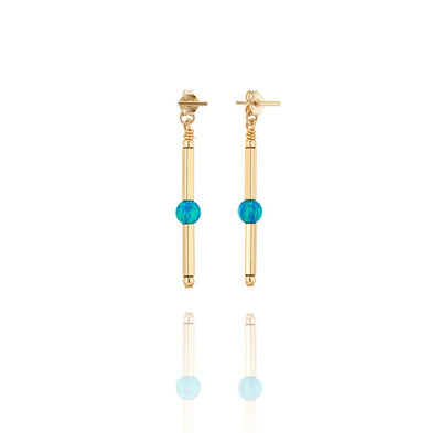 14kt GoldFill/Opal Ocean Linear Earrings - Short