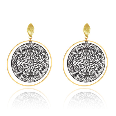 Black Moroccan Disc Earrings