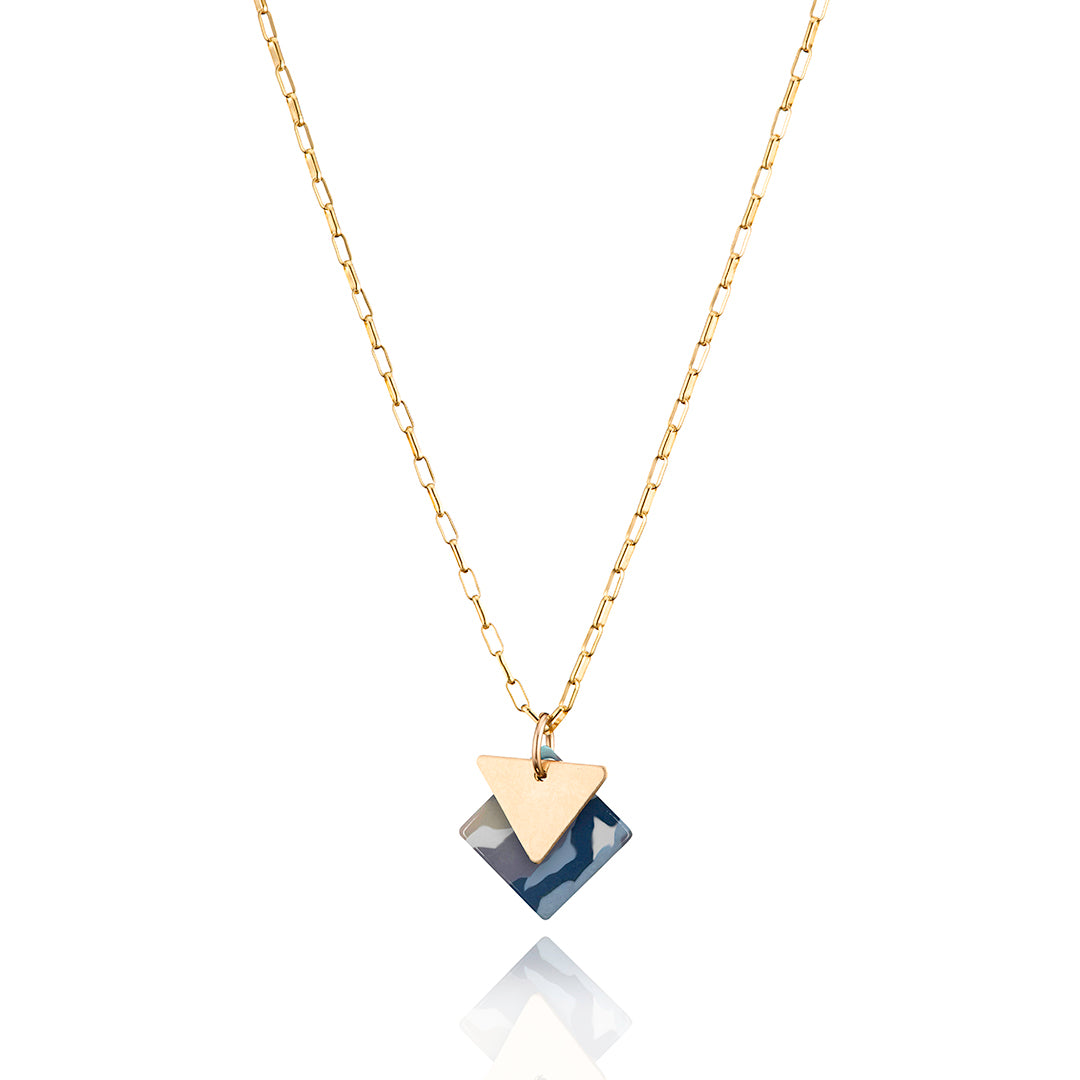 14kt GoldFill/Acetate Sunfleck Triangle Necklace