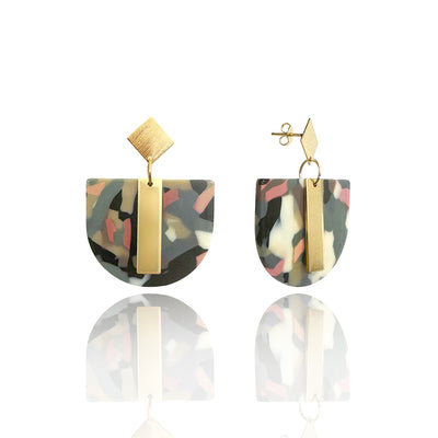 14kt Goldfill/Acetate Sunfleck Statement Earrings