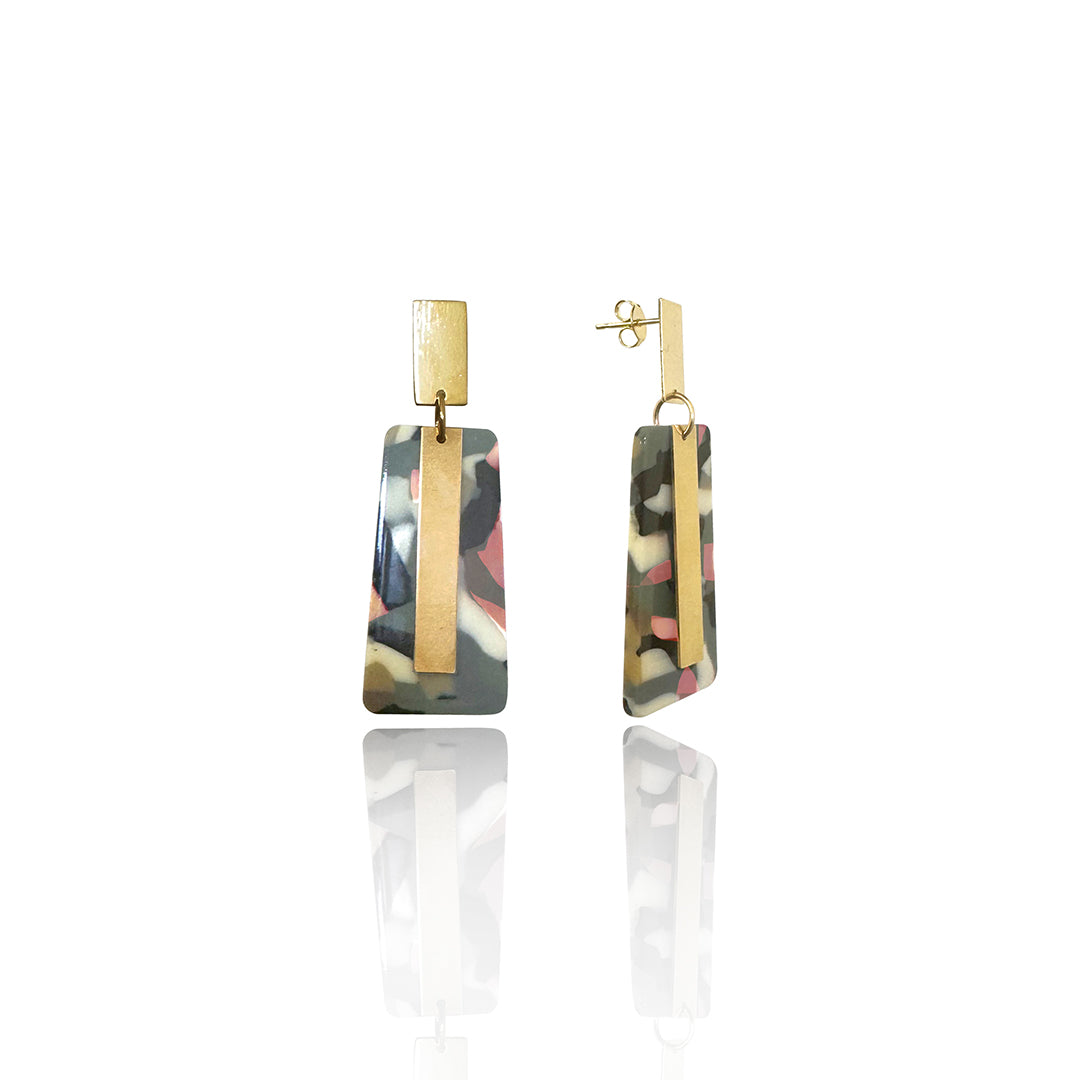 14kt Goldfill/Acetate Sunfleck Bar Earrings