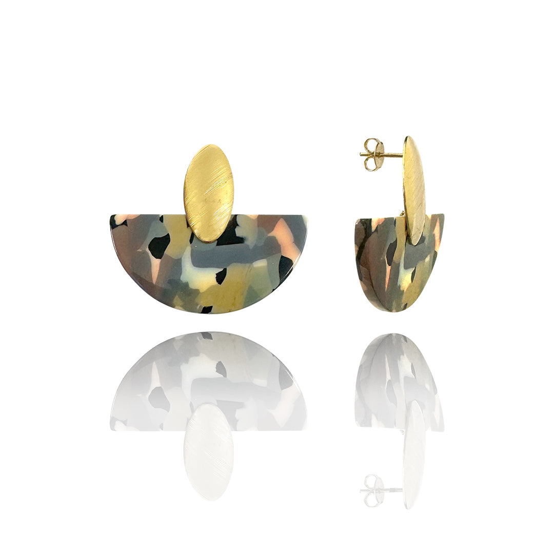 14kt Goldfill/Acetate Sunfleck Fan Earrings