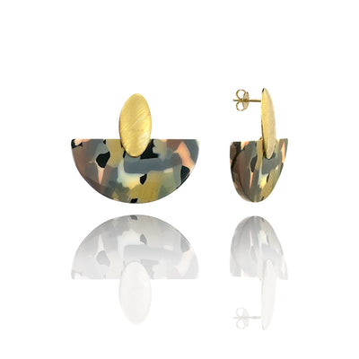 14kt Goldfill/Acetate Sunfleck Fan Earrings