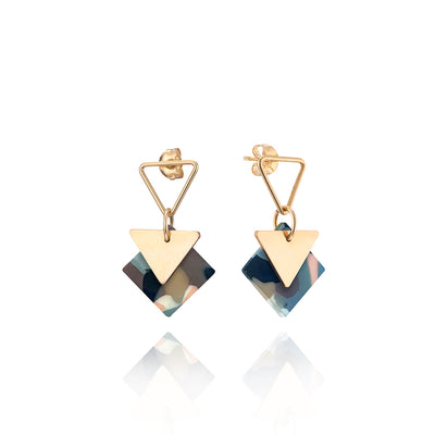 14kt Goldfill/Acetate Sunfleck Triangle Studs