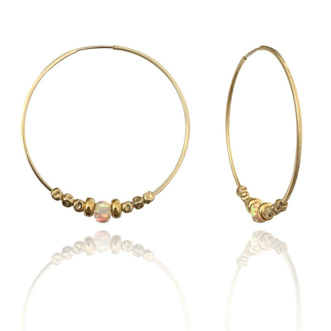 14kt GoldFill Opal Sunset Molten Hoops (42mm)