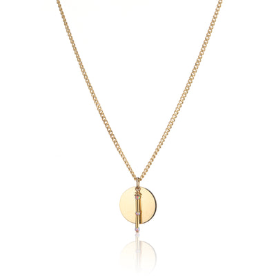 14kt GoldFill/Opal Sunset Disc Pendant (Curb Chain)