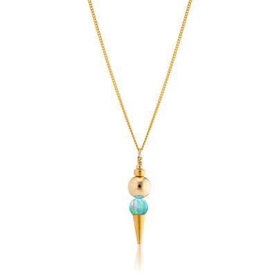 14kt GoldFill/Opal Moon Ball Point Pendant