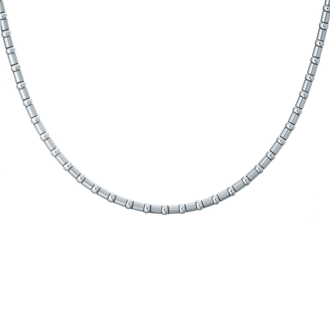 Sterling Silver Crimp Bead Necklace