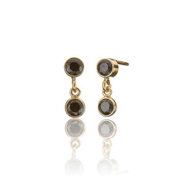 14kt Goldfill Black Stud Drops